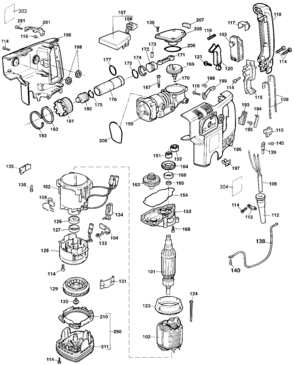 Default 2 Diagram and Parts List for 5097K Type 100 Black and Decker Electric Drill